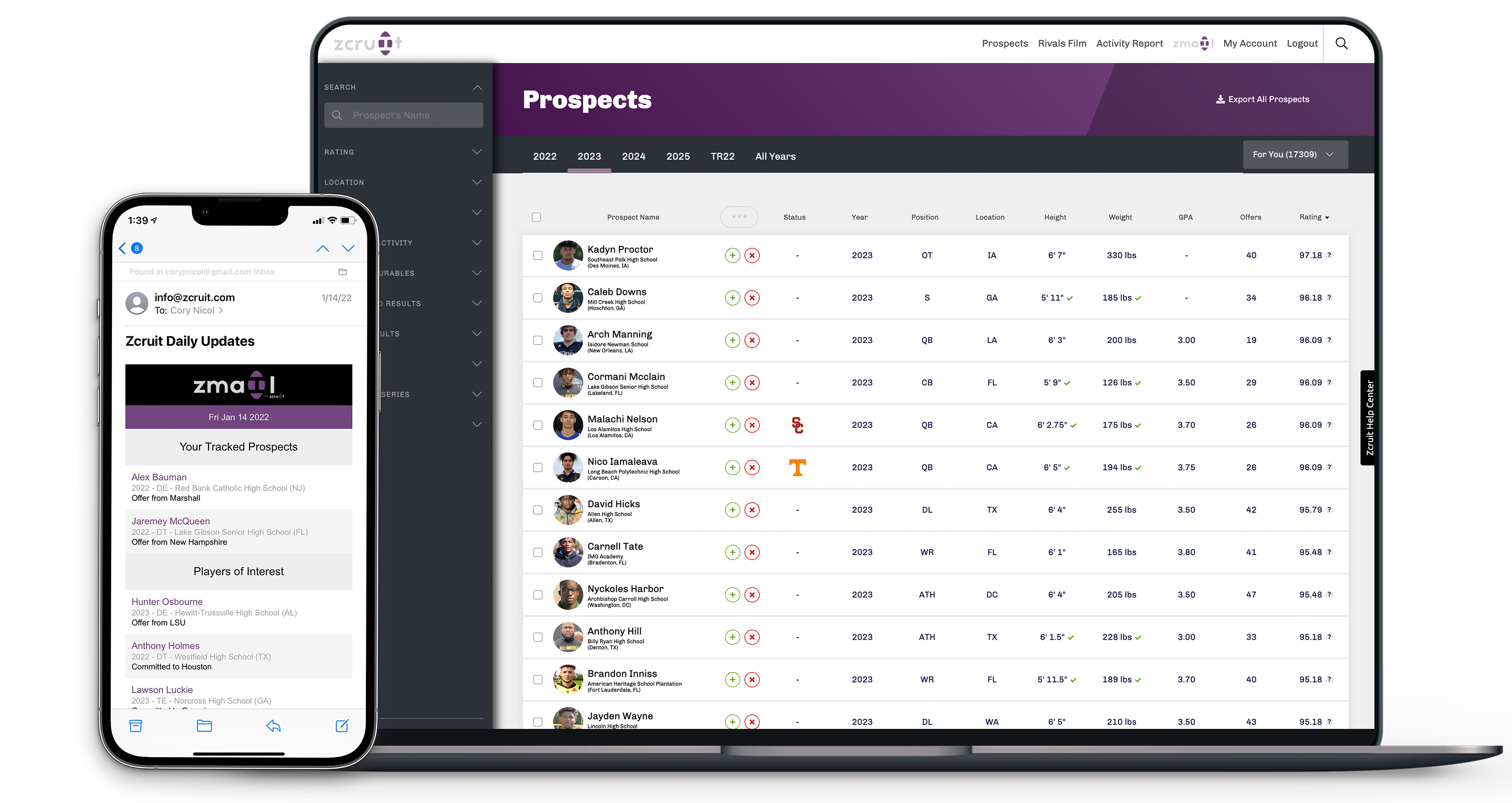 Zcruit and Zmail Demonstration Mockups